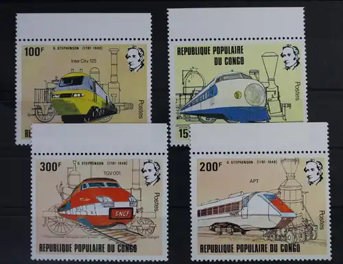 Kongo (Brazzaville) 855-858 postfrisch Eisenbahn Lokomotive #WF227
