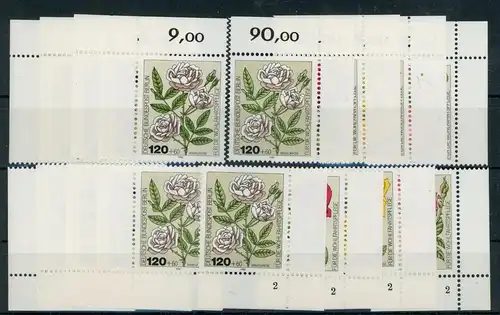 Berlin 680-83 postfrisch alle 4 Ecken, Form Nr. 2, Blumen #HK604