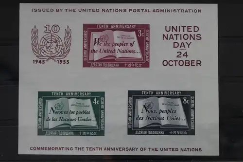 Vereinte Nationen New York Block 1 postfrisch #WJ501