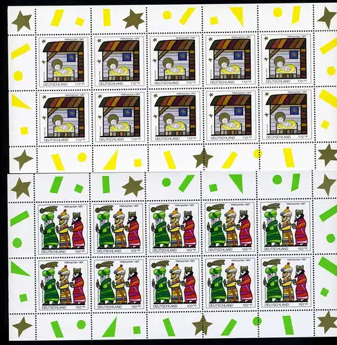 Bund Zehnerbogen 1959-1960 postfrisch Weihnachten #GK489