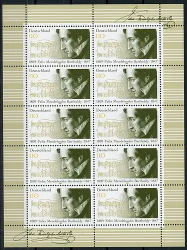Bund Zehnerbogen 1953 postfrisch #HK692
