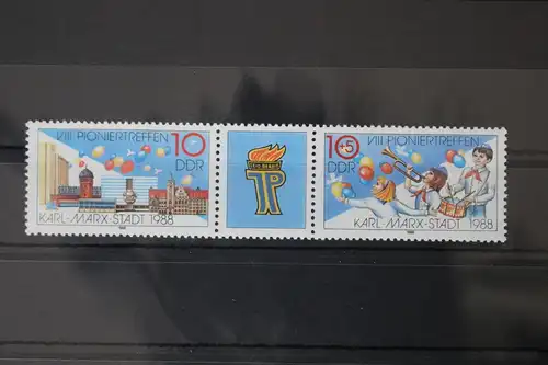 DDR 3181-3182 postfrisch Dreierstreifen #WF656