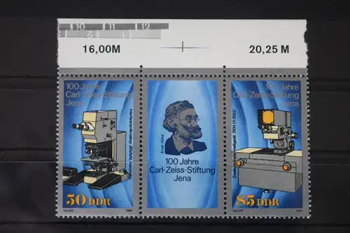 DDR 3252-3253 postfrisch Dreierstreifen #WF750