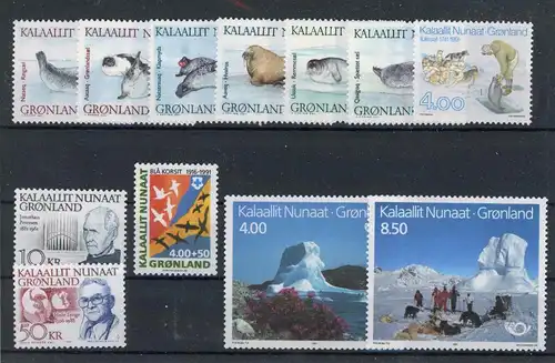Grönland Jahrgang 1991 211-222, Block 3 postfrisch #1B286