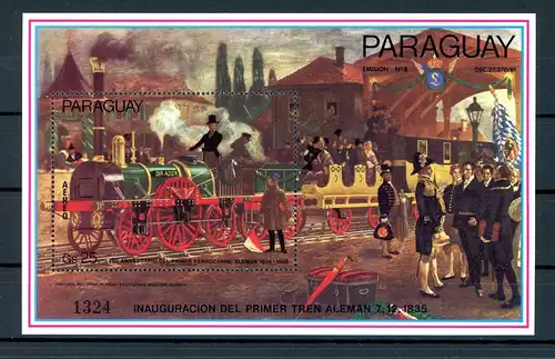 Paraguay Block 419 postfrisch Eisenbahn #IX266