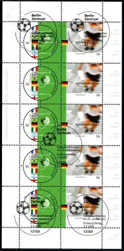 Bund Zehnerbogen 2258-2259 Berlin, Fußball Ersttagssonderstempel #HK755