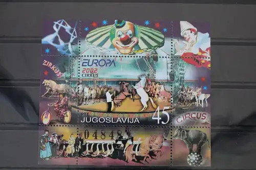 Jugoslawien Block 53 mit 3078 postfrisch Europa Zirkus #WK621