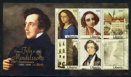 Liberia KB mit 5503-5508 postfrisch Mendelssohn Bartholdy #HK764