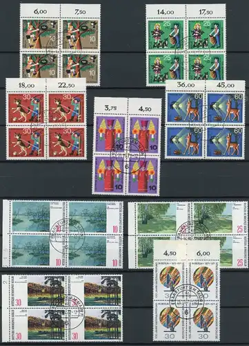 Berlin Lot 4er Blöcke zentrisch gestempelt #GG1618