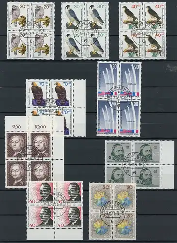 Berlin Lot 4er Blöcke zentrisch gestempelt #GG1623