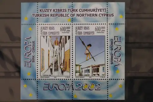 Türkisch-Zypern Block 20 mit 560-561 postfrisch Europa Zirkus #WK728