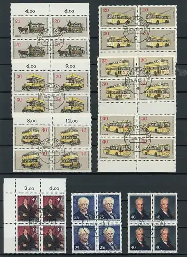 Berlin Lot 4er Blöcke zentrisch gestempelt #GG1622