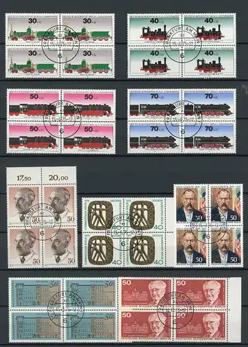 Berlin Lot 4er Blöcke zentrisch gestempelt #GG1625