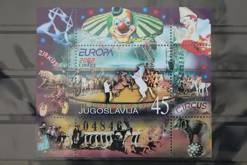Jugoslawien Block 53 mit 3078 postfrisch Europa Zirkus #WK748