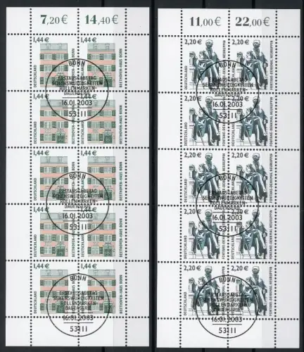 Bund Zehnerbögen 2306-2307 gestempelt Bonn #GZ002