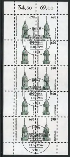 Bund Zehnerbogen 1860 gestempelt Bonn #1C149