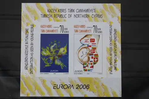 Türkisch-Zypern Block 25 B mit 642-643 B postfrisch Europa Integration #WK923