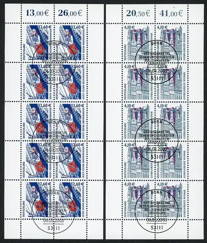 BRD Bund 2322-2323 gestempelt Zehnerbögen Bonn #GU548