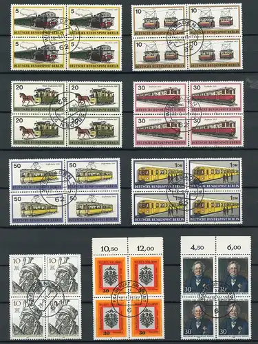 Berlin Lot 4er Blöcke zentrisch gestempelt #GG1615