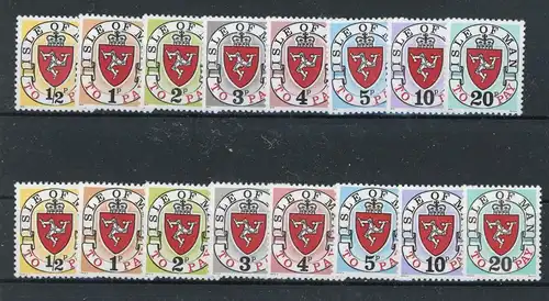 Guernsey Portomarken 1-8 I+II postfrisch Landeswappen #1B322