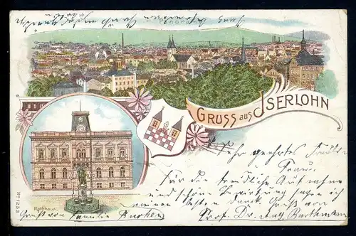 AK Iserlohn Rathaus, Panorama 1902 #1C296