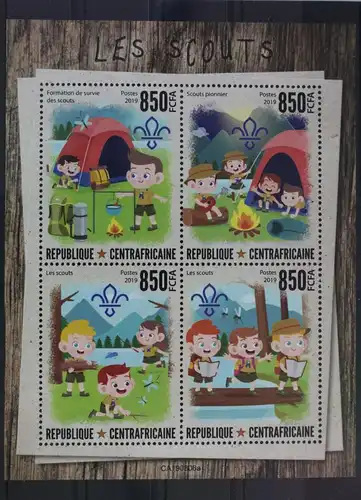Zentralafrikanische Republik 4 Briefmarke Blatt aus 2019 postfrisch #WQ676