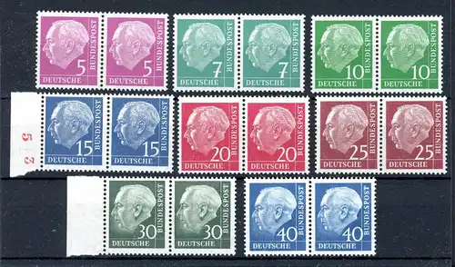 Bund Dauerserie Heuss lumogen postfrisch waag. Paare #1C198