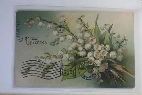 AK Frankreich Prägekarte - Birthoay Greetings 1910 #PL059