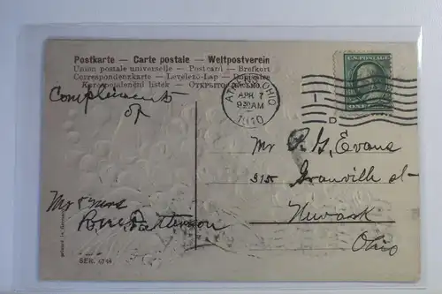 AK Frankreich Prägekarte - Birthoay Greetings 1910 #PL059