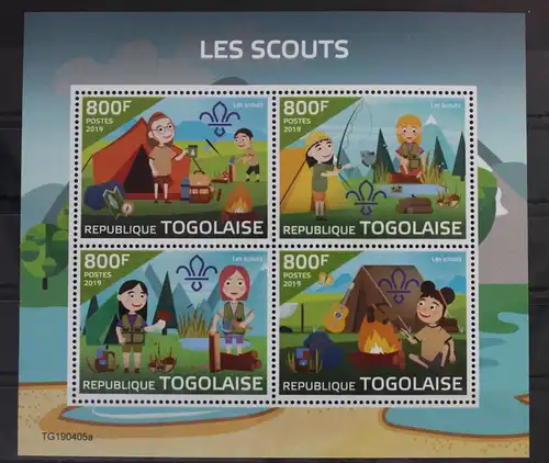 Togo 4 Briefmarke Blatt aus 2019 postfrisch Pfadfinder #WQ663