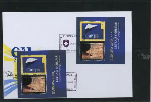 Kosovo Block 9 Europa CEPT Ersttagesbrief/FDC #1B358