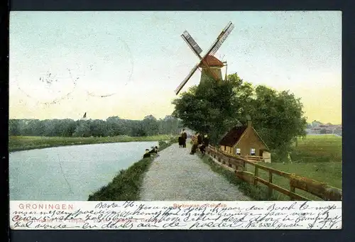 AK Groningen (NL) Barkmolen - Reitdiep 1903 #1C323