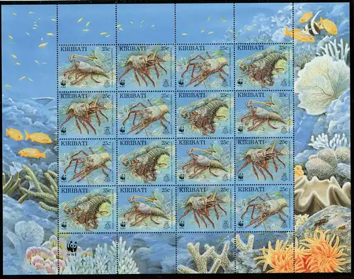 Kiribati ZD Bogen mit 4 x 771-74 postfrisch WWF #GG1648