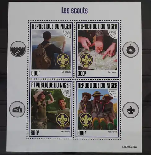 Niger 4 Briefmarke Blatt aus 2019 postfrisch Pfadfinder #WQ660