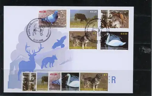 Kosovo 45-49 Tiere Ersttagesbrief/FDC #1B372