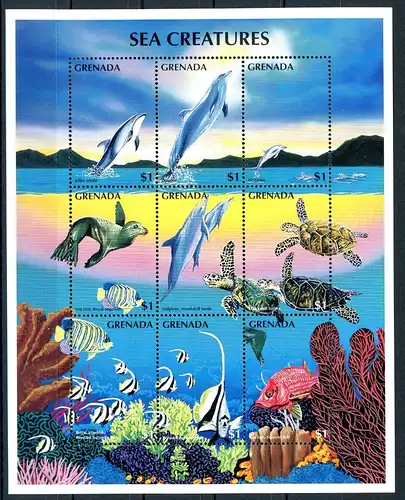 Grenada KB mit 3323-3331 postfrisch Meerestiere #HK796