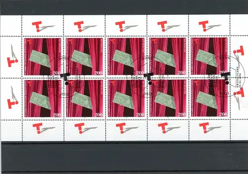 Bund Zehnerbogen 1857 Bonn Ersttagssonderstempel #1B339