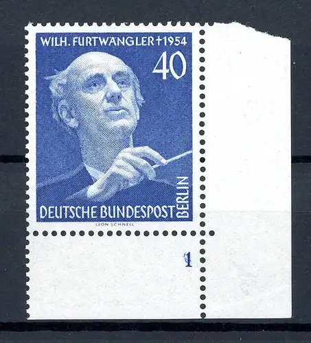 Berlin 128 Eckrand ur postfrisch Formnummer/ FN 1, schmaler UR #1C429