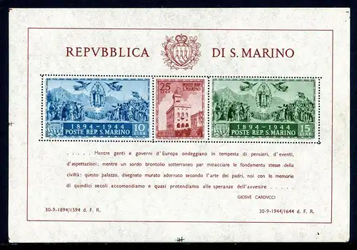 San Marino Block 4 A postfrisch #1C574