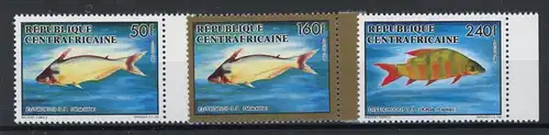 Zentralafr. Republik 1457-1459 postfrisch Fische #IN012