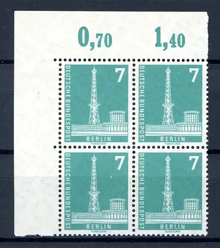 Berlin 4er Block 135 v v Eckrand ol postfrisch #1C436