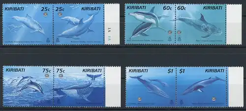 Kiribati 4 Paare 781-88 postfrisch Delfine/ Wale #HK814