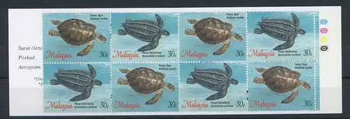 Malaysia Markenheft 571-572 postfrisch Schildkröte #IN076