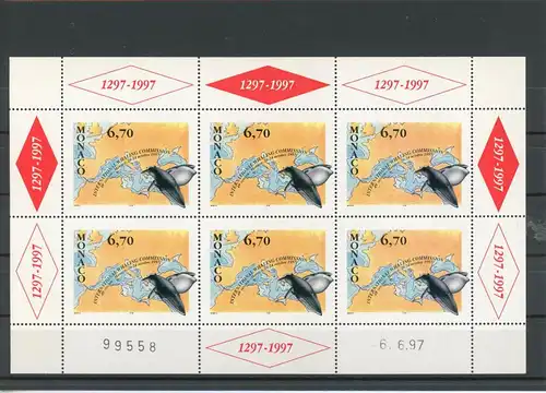 Monaco Kleinbogen 2384 postfrisch Fische #IN020