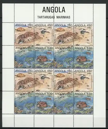 Angola ZD Bogen 932-35 postfrisch Schildkröte #IN130