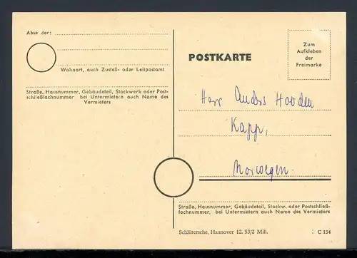 Bund 173-176 + 197 gestempelt Hannover Messe auf Postkarte #1C766