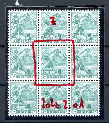 Schweiz 298 z DP I postfrisch Doppeldruck der Wertziffer u.a. #GJ430
