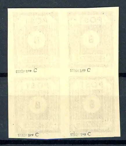 SBZ Ost-Sachsen 44 A c postfrisch Viererblock gepr. Ströh #IX689