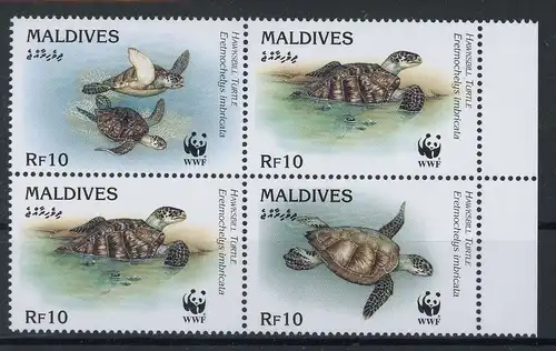 Malediven Viererblock 2420-2423 postfrisch Schildkröte #IN085