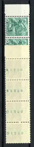 Schweiz Rollenmarken 298 y R postfrisch 10er Streifen gefaltet #1C720